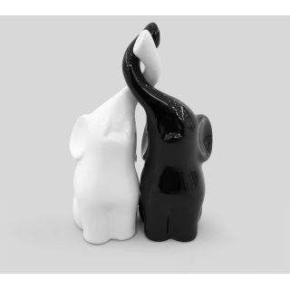 Coppia elefantini bianco e nero