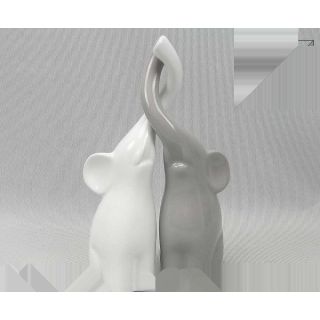 Coppia elefantini bianco e grigio