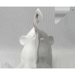 Coppia elefantini bianco e grigio