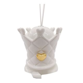 Profumatore ambiente corona con LED bianco e oro 13 cm
