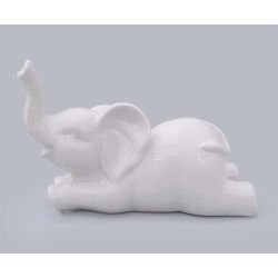 Elefante disteso bianco lucido