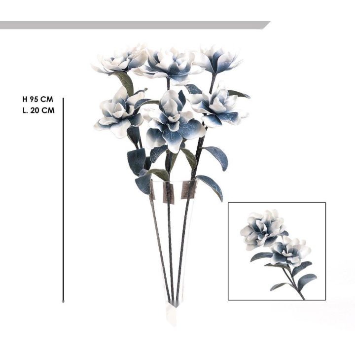 Fiore in foam blu e bianco