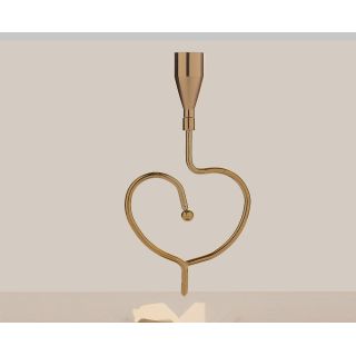 Candelabro a cuore in metallo dorato