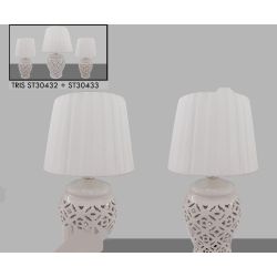 Lampada da comodino bianca traforata