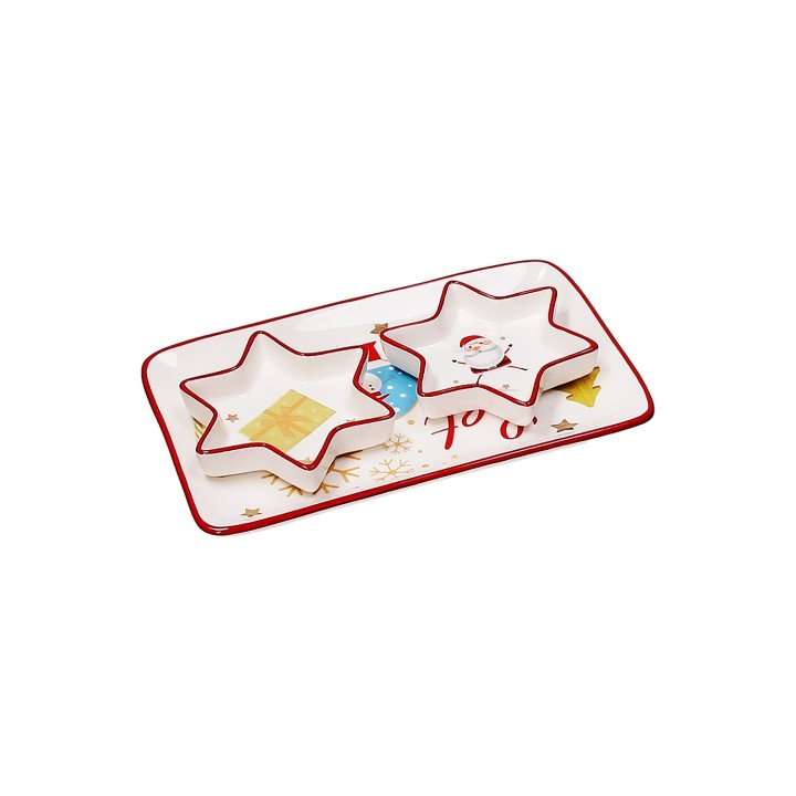 Antipastiera Natale con piattini stella 23 x 14 cm |…