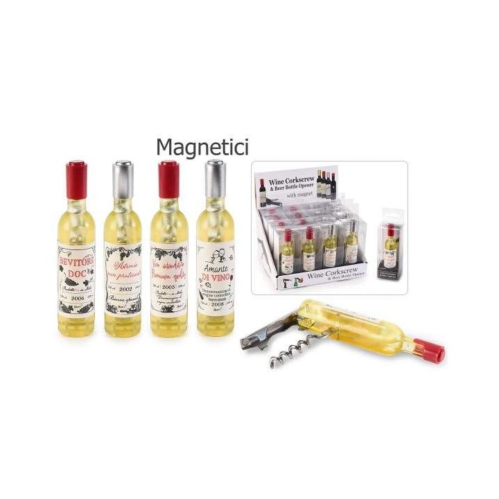 Cavatappi apribottiglia a bottiglia con magnete in confezione regalo