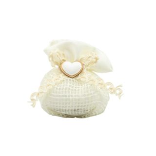 Pochette a rete con cuore gessetto e nastro i