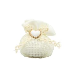 Pochette a rete con cuore gessetto e nastro i
