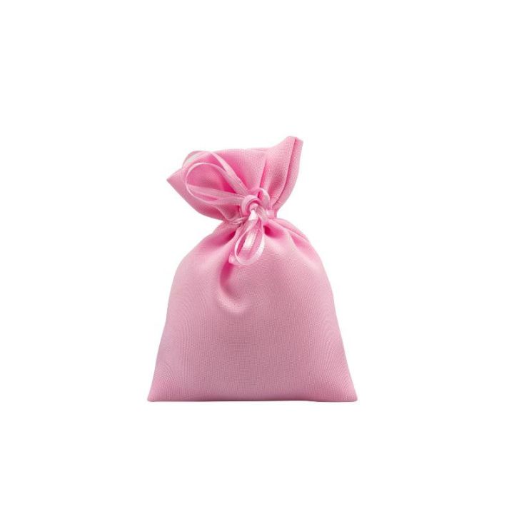 Sacchetto in cotone rosa con tiranti