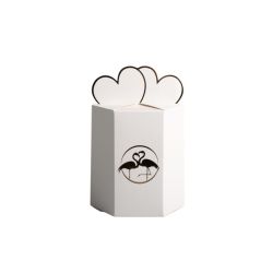 Scatola tonda porcellana bianca piccola con coperchio oro e fiore tortora con candela profumata