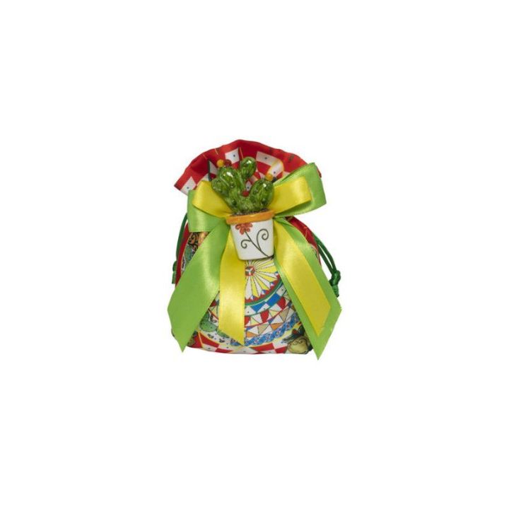 Sacchetto maiolica con magnete piantine fichidindia