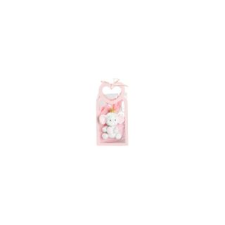 Bustina in PU rosa con manico cuore con magnete elefante