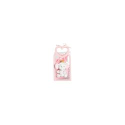 Bustina in PU rosa con manico cuore con magnete elefante