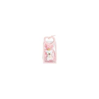 Bustina in PU rosa con manico cuore con magnete orsetto