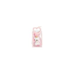 Bustina in PU rosa con manico cuore con magnete orsetto