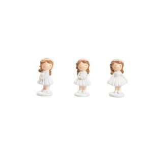 Bimba in resina con cuore e coroncina
