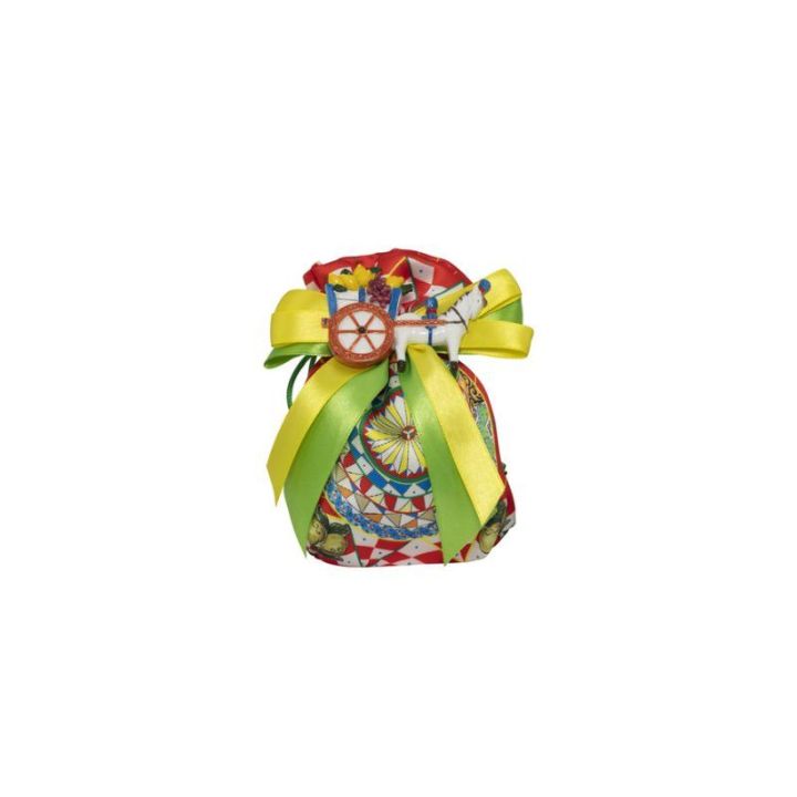 Sacchetto maiolica con magnete carretti siciliani