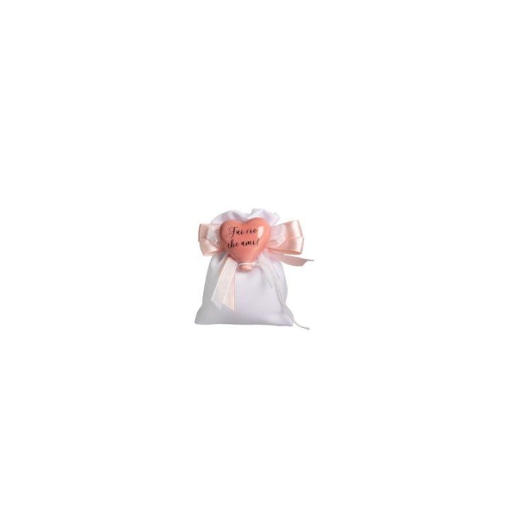 Magnete palloncino cuore porcellana in 4 col. (ocra tortora rosa blu)