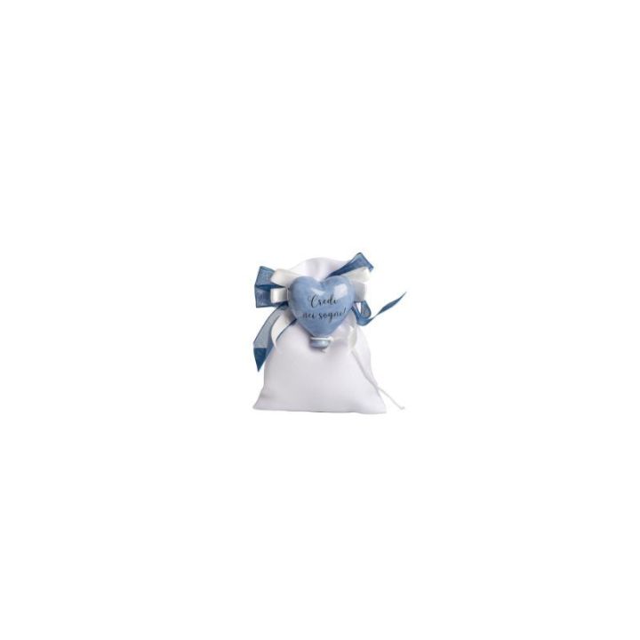 Magnete palloncino cuore porcellana in 4 col. (ocra tortora rosa blu)