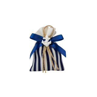 Sacchetto a strisce bianco e blu tema marino ortiti