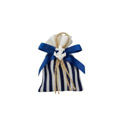 Sacchetto a strisce bianco e blu tema marino ortiti