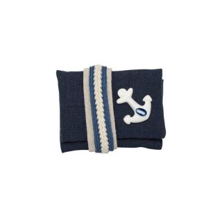 Cuscino marino blu con corda (ancora timone faro)