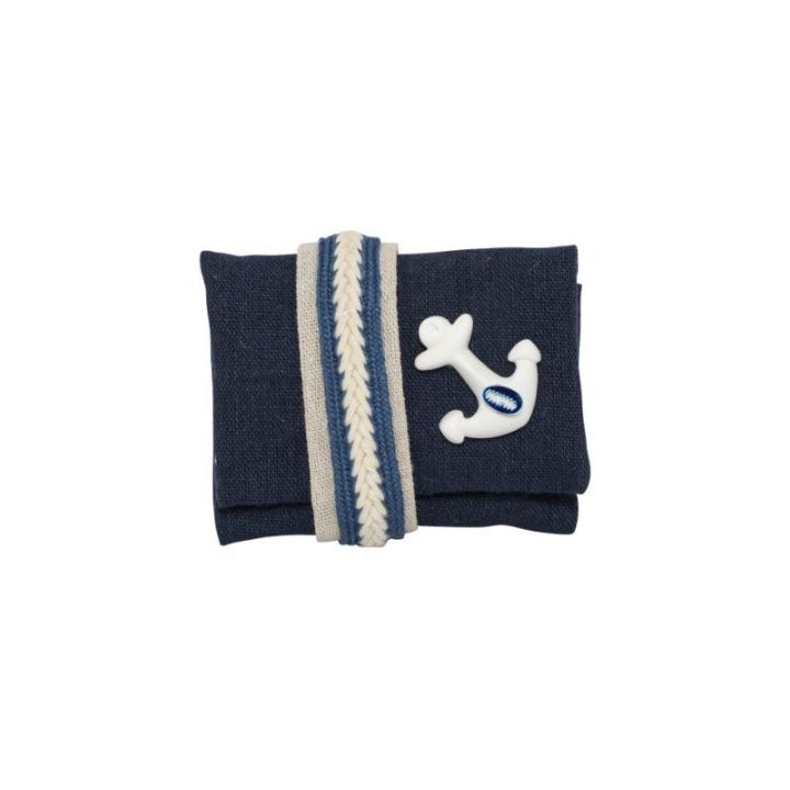 Cuscino marino blu con corda (ancora timone faro)