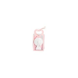 Bustina in PU rosa con manico cuore con magnete giostra/ruota