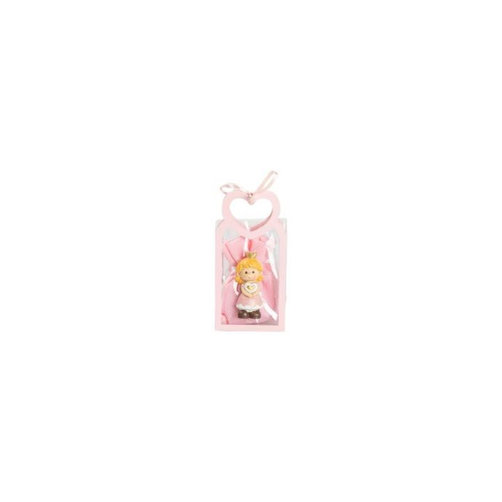 Bustina in PU rosa con manico cuore con magnete principessa