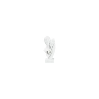Coppia bacio resina bianca con cuore metallo e strass