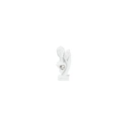 Coppia bacio resina bianca con cuore metallo e strass