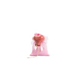 Magnete palloncino cuore rosa con corda con 2 frasi