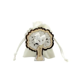 Scatolina in legno albero con visi bacio