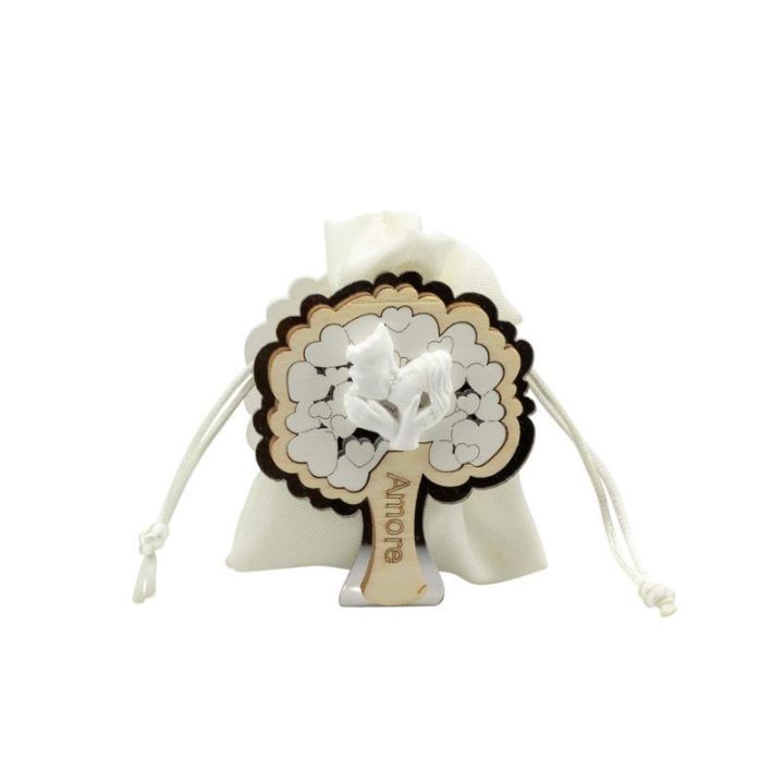 Scatolina in legno albero con visi bacio