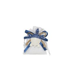 Sacchetto marino con magnete porcellana bicolore corallo + tartaruga