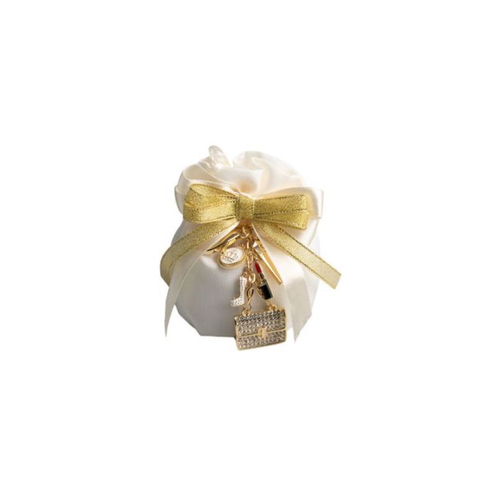 Portachiavi borsetta strass con charms