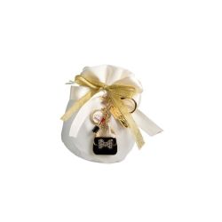 Portachiavi borsetta nera con fiocco strass con charms