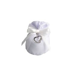Sacchetto bianco con charm cuore