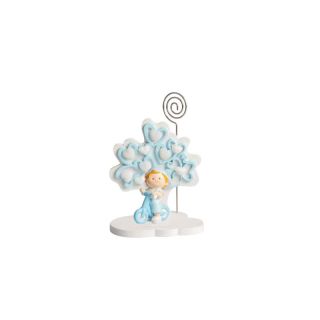 Albero della vita cuori celeste piccolo con bimbo 3D resina su monopat