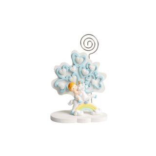 Albero della vita cuori celeste piccolo con bimbo 3D resina su unicorn