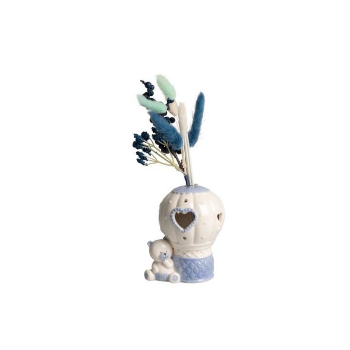 Profumatore mongolfiera con orsetto blu con LED