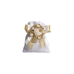 Magnete albero della vita con simbolo cresima con glitter in oro