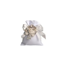 Magnete albero della vita con simbolo cresima con glitter in argento