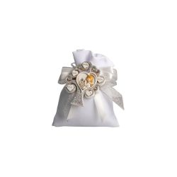 Magnete albero della vita con bimba comunione con glitter in argento
