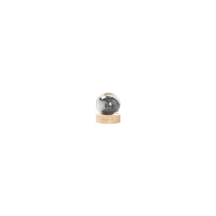 Sfera in vetro nuovo principe con filo e base legno