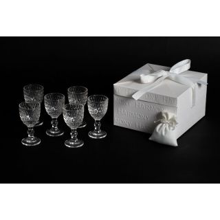 Set da 6 pz bicchierini da liquore decoro dots