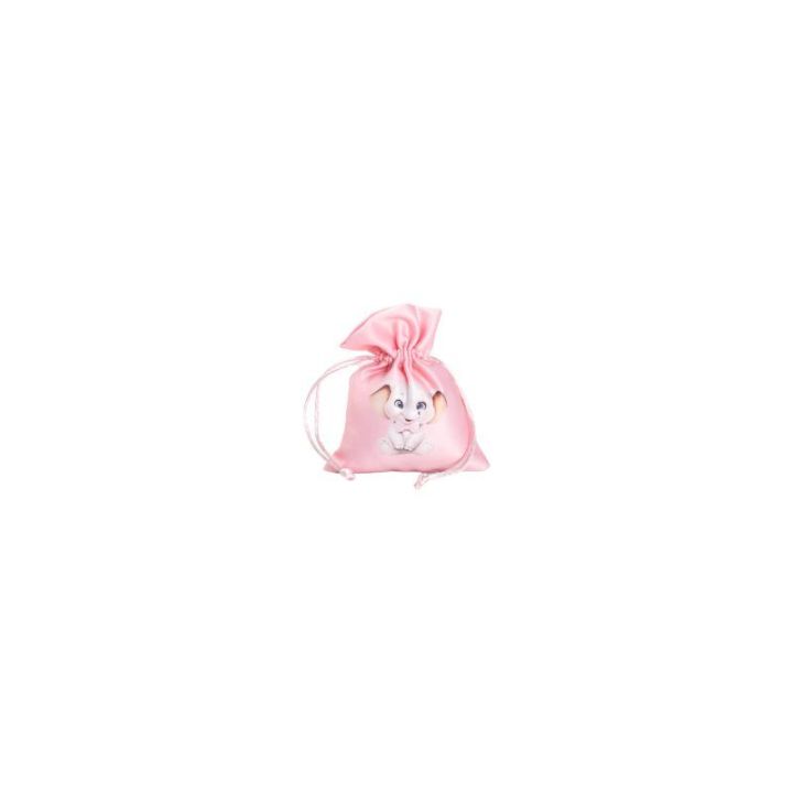 Sacchetto rosa con elefante stampato