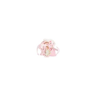 Scatolina portaconfetti mongolfiera rosa con portachiavi orsetto