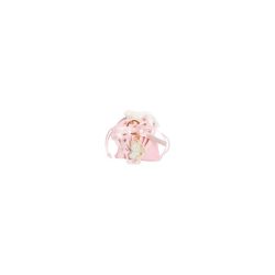 Scatolina portaconfetti mongolfiera rosa con portachiavi orsetto