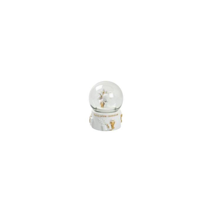 Sfera di neve bimba comunione oro